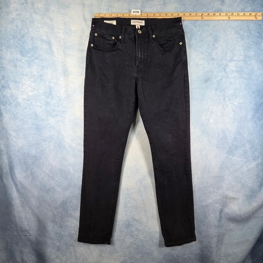 Lucky Brand 117 Slim Straight Mens Black Denim Jeans 29x32